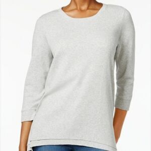 Style + Co Womens Light Gray Heather Core Lounge Pullover Sweatshirt Size XXL
